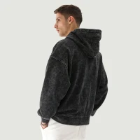 440GSM Unisex Vintage Snow Wash Full-zip Hoodie - thumbnail image 2