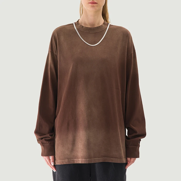 260GSM Unisex Oversized Sun Faded Long Sleeve Top